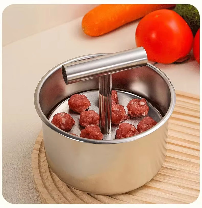 Press Type Stainless Steel Meatball Maker Anti-Stick Kitchen Meatball Squeezer Rotary Press Prawn Slipper Meatball Grinder