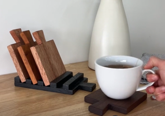 Sous Tasse en bois صحن فنجان خشبي