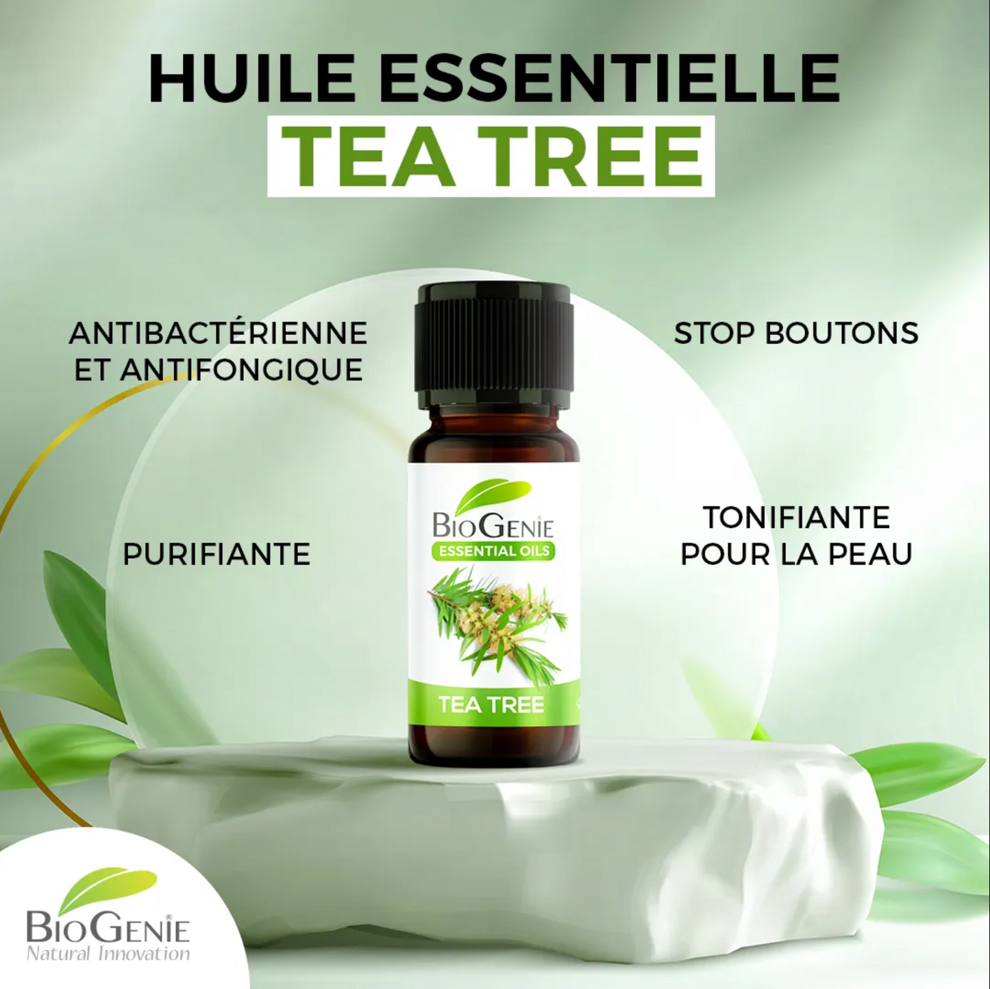 Huile Essentielle Tea Tree 10ML زيت شجرة الشاي الأساسي قارورة 10 ملل