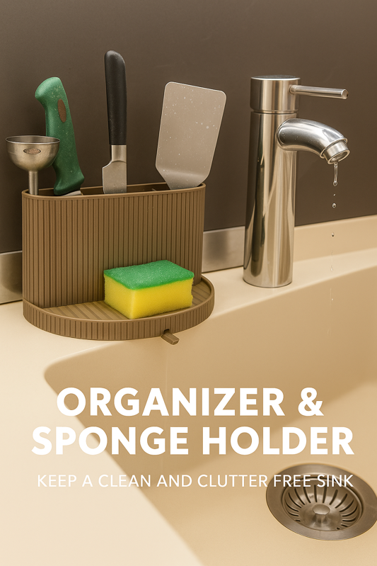 منظّم حوض المطبخ بتصريف ذكي