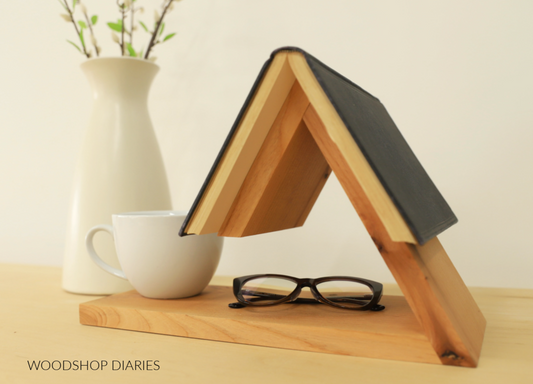 📚✨ wooden book holder for your nightstand or side table! حامل الكتب المثالي لحفظ صفحتك فالكتاب وتنسيق مشروباتك