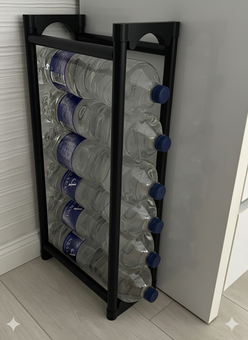 black منظّم قراعي  تع الماء – حامل قنينات موفّر للمساحة