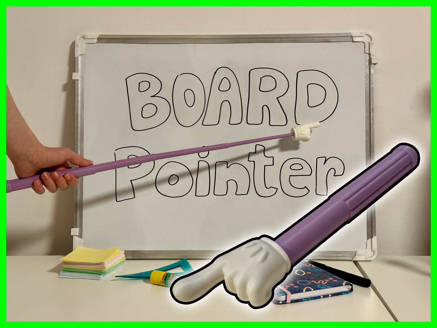 مؤشر تلسكوبي مع يد صغيرة ✋📏